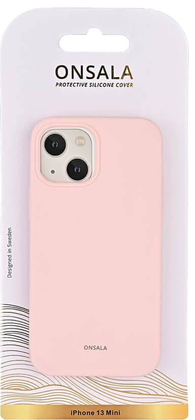Onsala iPhone 13 mini silikoninen suojakuori (vaaleanpunainen)