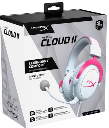 HyperX Cloud II pelikuulokkeet (valkoinen/pinkki)