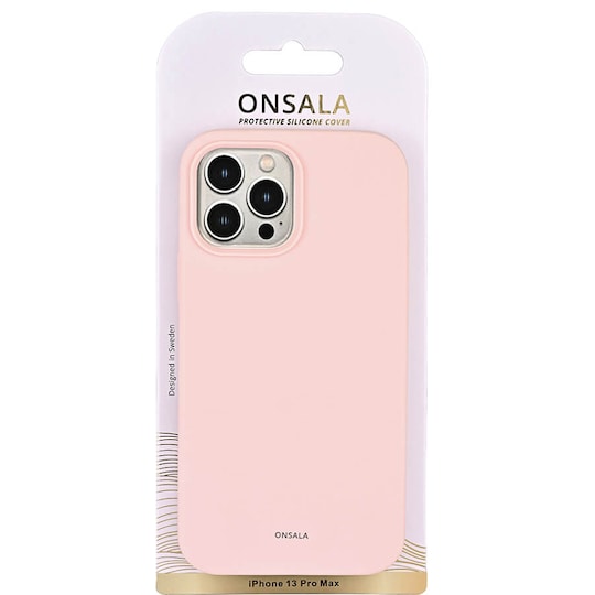 Onsala iPhone 13 Pro Max silikoninen suojakuori (vaaleanpunainen)