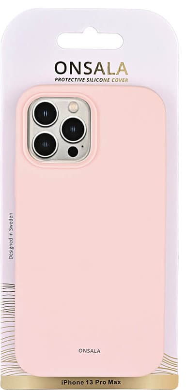Onsala iPhone 13 Pro Max silikoninen suojakuori (vaaleanpunainen)