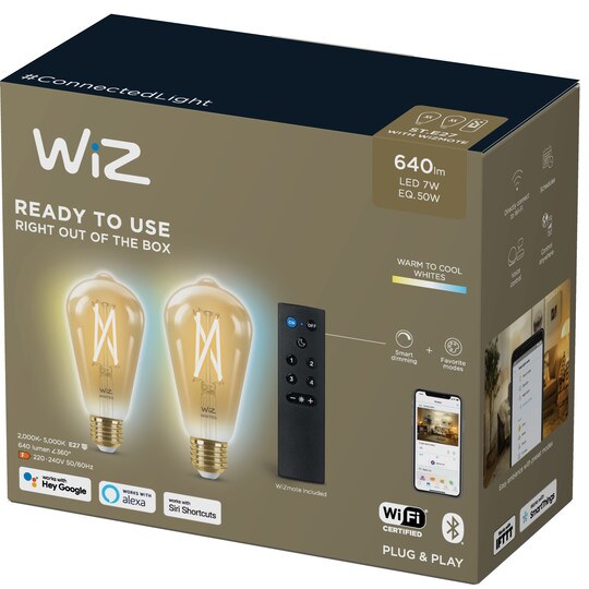 WiZ LED aloituspakkaus E27 7W 929003057001