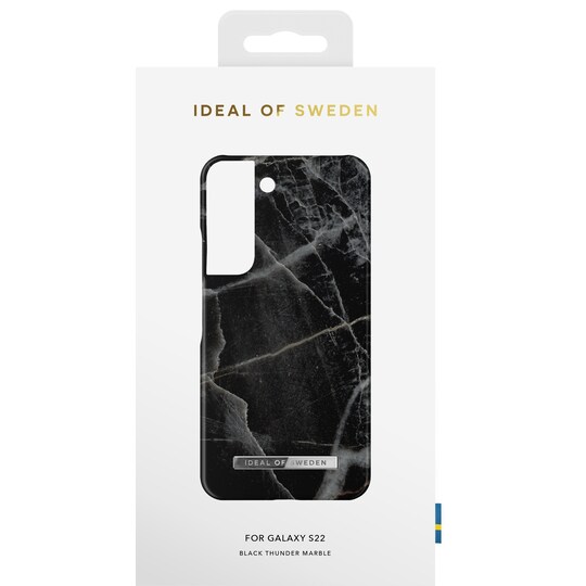 iDeal Samsung Galaxy S22 suojakuori (Black Thunder Marble)