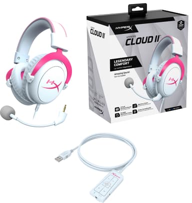 HyperX Cloud II pelikuulokkeet (valkoinen/pinkki)