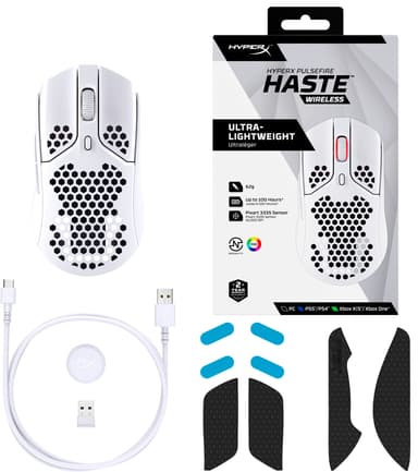 HyperX Pulsefire Haste Wireless pelihiiri (valkoinen)