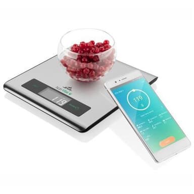ETA Keittiövaa'at älykkäällä sovelluksella Nutri Vital Suurin paino (kapasiteetti) 5 kg, asteikko 1 g, Näytön tyyppi LCD, Hopea