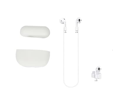 Apple AirPods Pro 3 -kotelo ja hihna silikonivalkoinen