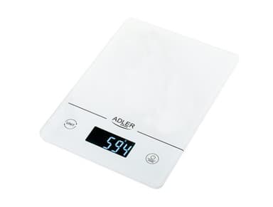 Adler Keittiövaa'at AD 3170 Enimmäispaino (kapasiteetti) 15 kg, asteikko 1 g, Näytön tyyppi LCD, valkoinen