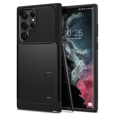 Spigen Slim Armor kuori Samsung Galaxy S22 Ultra - Musta