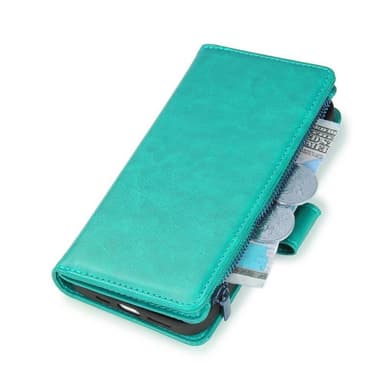 Kaksoiskäänto Zipper 9-kortti Apple iPhone 13 Pro Max - Minttu
