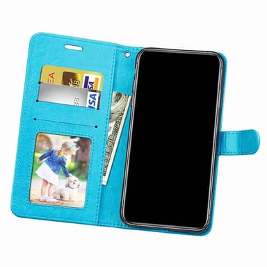Lompakkokotelo 3-kortti Huawei Honor 8 Lite/P8 Lite 2017 - Vaaleansini