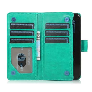 Kaksoiskäänto Zipper 9-kortti Apple iPhone 13 Pro Max - Minttu