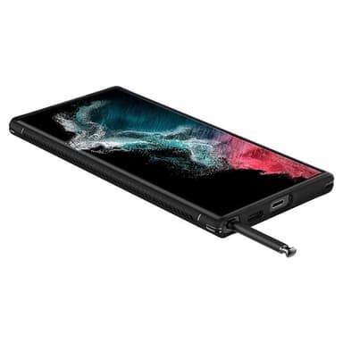 Spigen Rugged Armor kuori Samsung Galaxy S22 Ultra - Musta