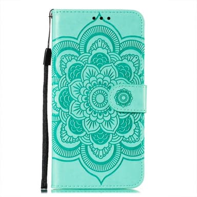 SKALO Samsung S21 FE Mandala lompakkokotelo - Turkoosi