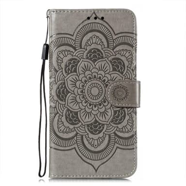 SKALO Samsung S21 FE Mandala lompakkokotelo - Harmaa