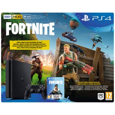PlayStation 4 Slim 500 GB (2017) + Fortnite-peli