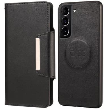 SKALO Samsung S21 FE DOLIZMA 2 in 1 magneettinen lompakkokotelo - Musta