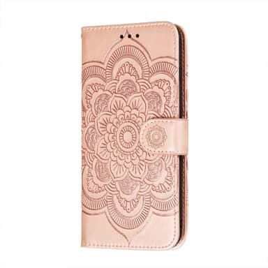 SKALO Samsung S21 FE Mandala lompakkokotelo - Ruusukulta