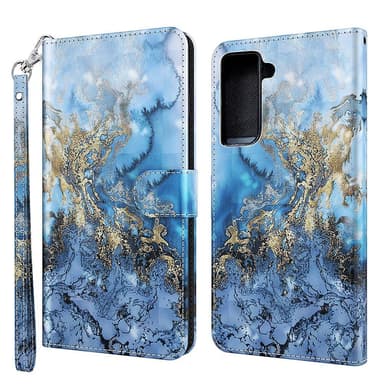 SKALO Samsung S21 FE Marmori 3D Lompakkokotelo