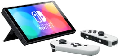 Nintendo Switch OLED pelikonsoli + valkoiset Joy-Con ohjaimet EU