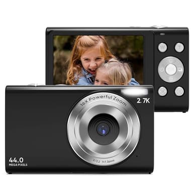 Digikamera 2,7K / 44MP / 16x zoom musta