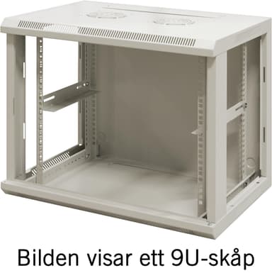 TOTEN, 19 "seinäkaappi, 12U, 600x450, lasiovi, valkoinen