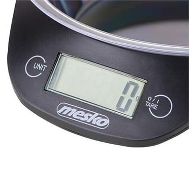 Mesko Keittiövaaka kulholla MS 3164 Maksimipaino (kapasiteetti) 5 kg, Asteikko 1 g, Näyttötyyppi LCD, Musta