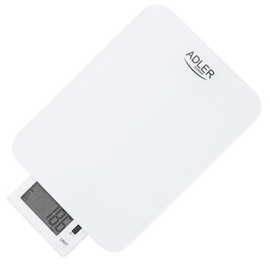 Adler Electronic Keittiövaaka AD 3167w Enimmäispaino (kapasiteetti) 10 kg, asteikko 1 g, Näytön tyyppi LCD, valkoinen