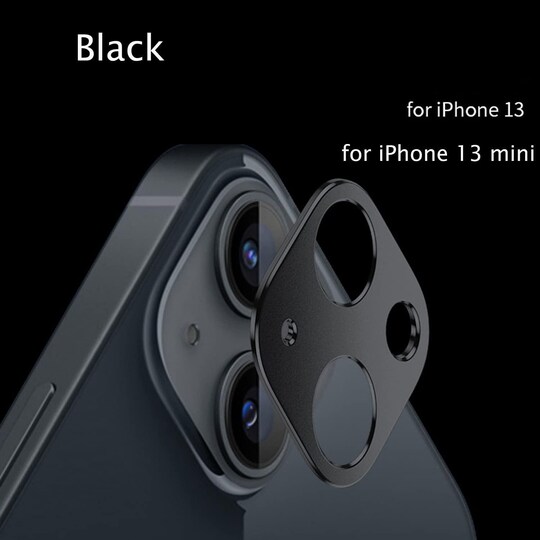 iPhone 13/13 Mini-linssisuojus alumiiniseosta musta
