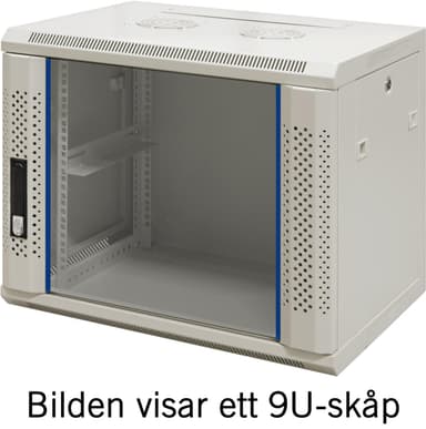 TOTEN, 19 "seinäkaappi, 12U, 600x450, lasiovi, valkoinen
