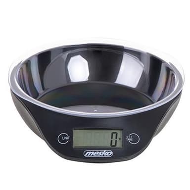 Mesko Keittiövaaka kulholla MS 3164 Maksimipaino (kapasiteetti) 5 kg, Asteikko 1 g, Näyttötyyppi LCD, Musta