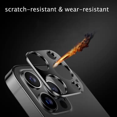 iPhone 13 Pro / 13 Pro Max linssinsuoja alumiiniseos Musta