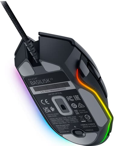 Razer Gaming hiiri Basilisk V3, optinen, 26000 DPI, musta