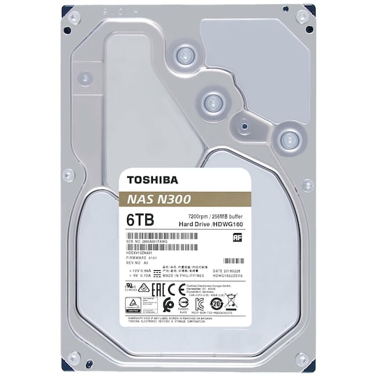 Toshiba N300 3,5" sisäinen NAS-kovalevy (6 TB)