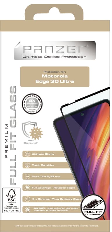 Panzer Full-Fit Motorola Edge 30 Pro näytönsuoja (musta)