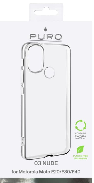 Puro 0.3 Nude Motorola Moto E20/E30/E40 suojakuori (läpinäkyvä)