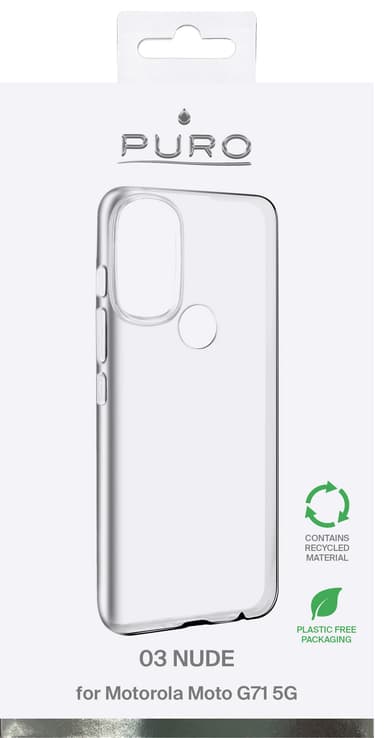 Puro 0.3 Nude Motorola Moto G71 suojakuori (läpinäkyvä)