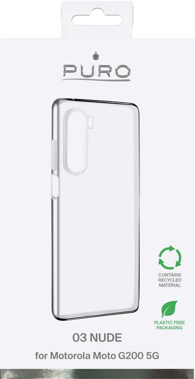 Puro 0.3 Nude Motorola Moto G200 5G suojakuori (läpinäkyvä)