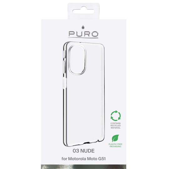 Puro 0.3 Nude Motorola Moto G51 suojakuori (läpinäkyvä)