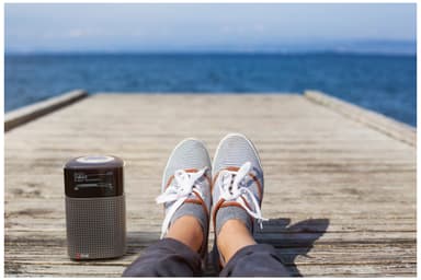 Pinell North kannettava digitaalinen radio (jäänvalkoinen)