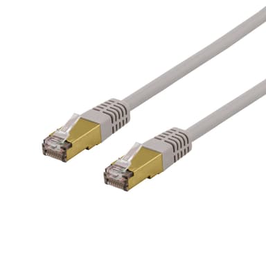 DELTACO S/FTP Cat6a laitekaapeli, Delta-sert., LSZH, 10m, harmaa