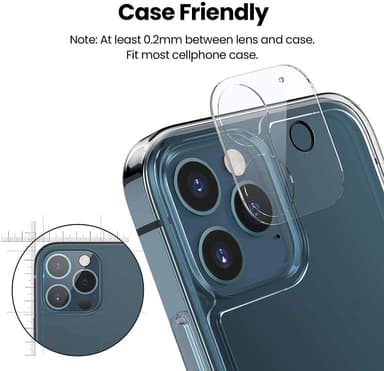 iPhone 13 Pro / iPhone 13 Pro Max kameran linssinsuojus karkaistu lasi 2 kpl