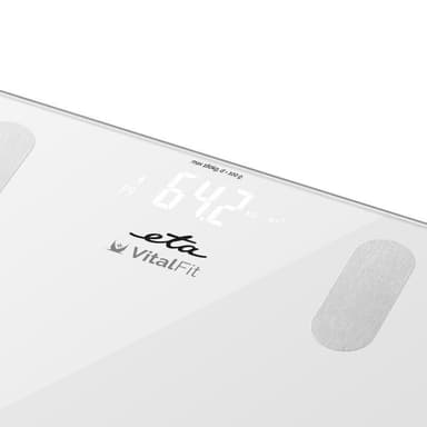 ETA Smart Personal Scale Vital Fit ETA678190000 Kehonanalysaattori, enimmäispaino (kapasiteetti) 180 kg, tarkkuus 100 g, painoindeksin (BMI) mittaus, valkoinen