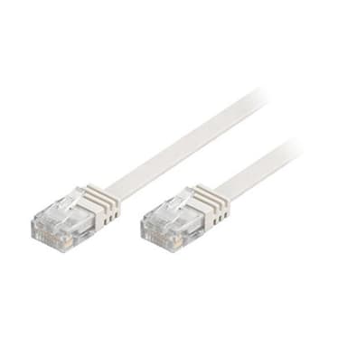 DELTACO U/UTP Cat6 laitekaapeli, litteä, 1,5m, 250MHz, valkoinen