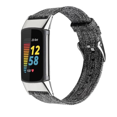 Fitbit Charge 5 rannekoru canvas musta/harmaa (L)