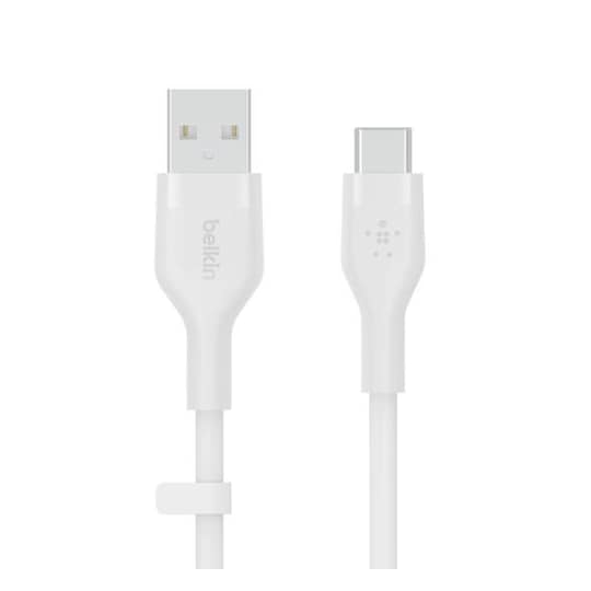 BOOST CHARGE USB-A to USB-C Silicon 3m, valkoinen