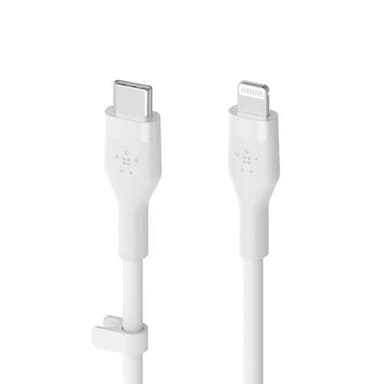 BOOST CHARGE USB-C to LTG Silicon 1m, valkoinen