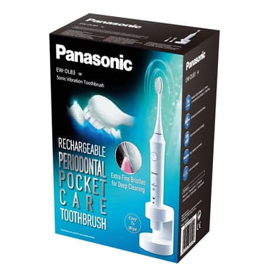 Panasonic Hammasharja EW-DL83 Ladattava, Aikuisille, Käyttöaika 60 min, Mukana olevien harjaspäiden lukumäärä 3, Hampaiden harjaustilat 2, Sonic-tekniikka, Valkoinen