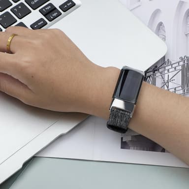 Fitbit Charge 5 rannekoru canvas musta/harmaa (L)