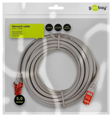 Goobay CAT 6 patch-kaapeli, U/UTP, harmaa
