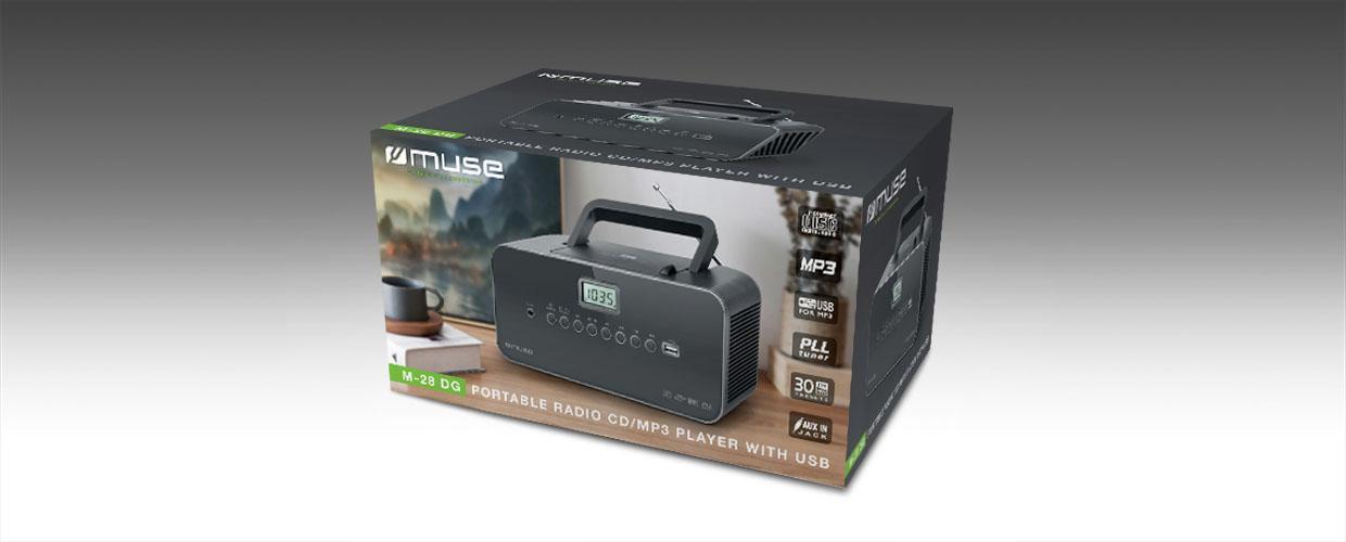 Muse Kannettava radio M-28DG USB-portti, AUX-tulo,